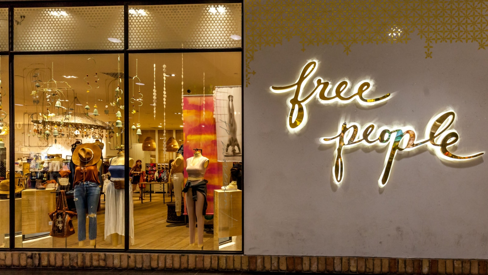 Toronto, Canada - May 5, 2018: Free People store front in the Eaton Centre shopping mall in Toronto. Free People is an American bohemian apparel and lifestyle retail company.