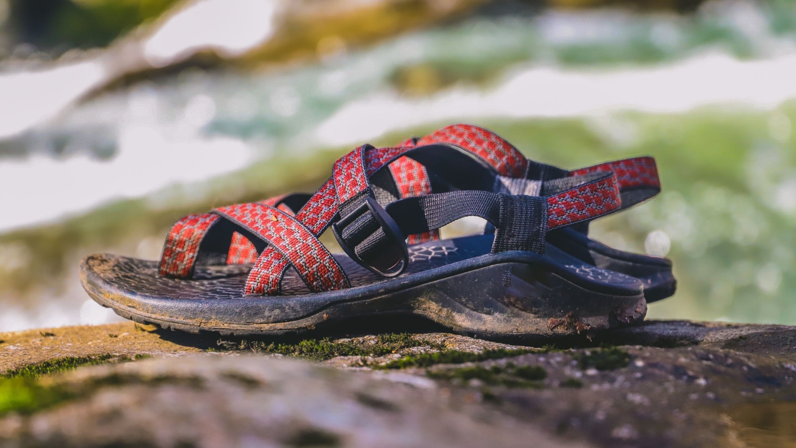 Mens Chaco Sandals on the River