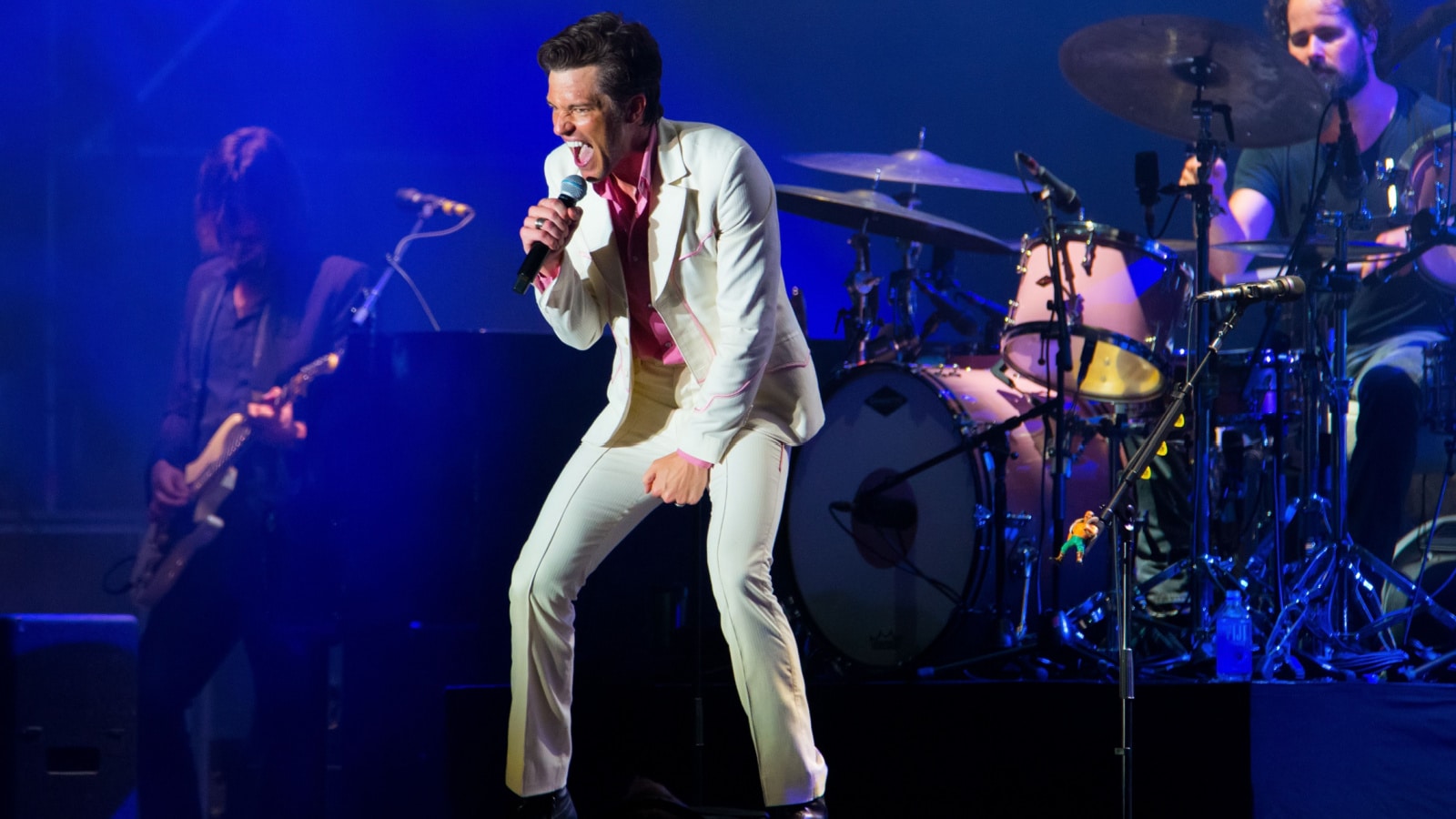 BENICASSIM, SPAIN - JUL 20: The Killers (famous indie rock band) perform in concert at FIB Festival on July 20, 2018 in Benicassim, Spain.