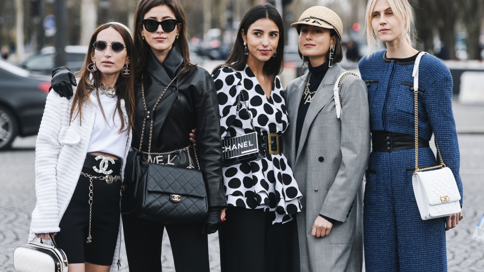 Paris, France - March 05, 2019: Street style outfit - Models, bloggers and influencers with fashionable and stylish looking after a fashion show during Paris Fashion Week - PFWFW19