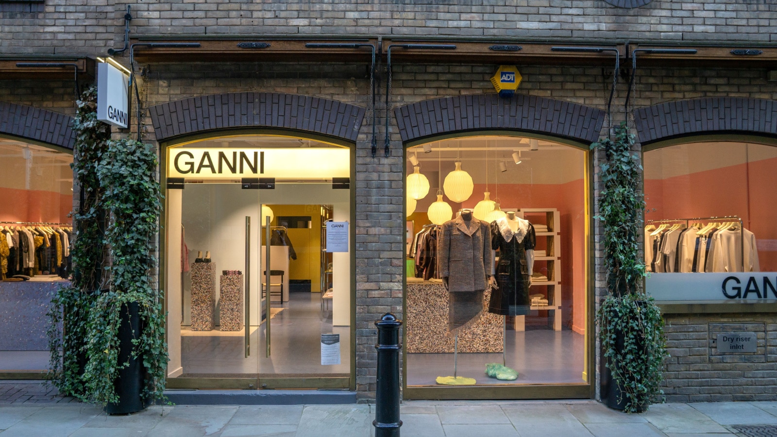 London / UK - 22 November 2020: Ganni shop in Covent Garden - contemporary and sustainable Danish womenswear brand store