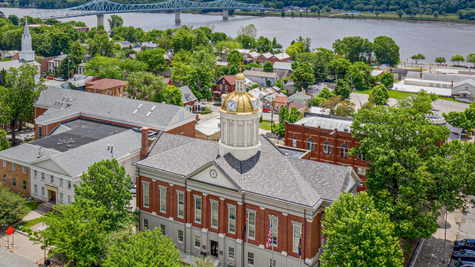 The view of Jefferson County Courthouse in Madison Indiana, United States