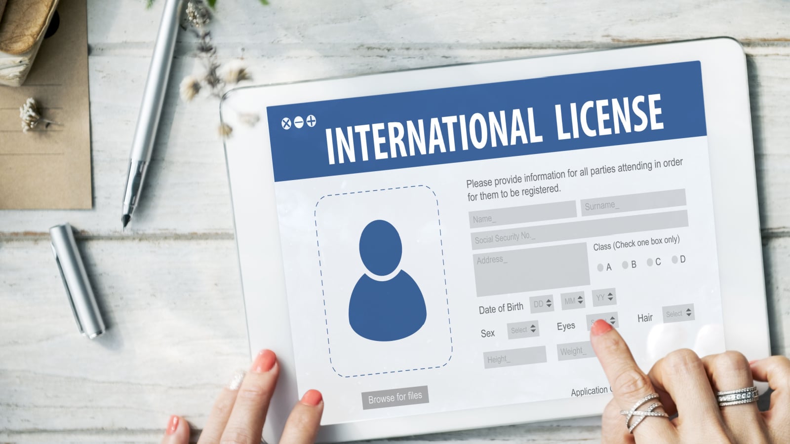 International Driver's License Card Identification Data Information Concept