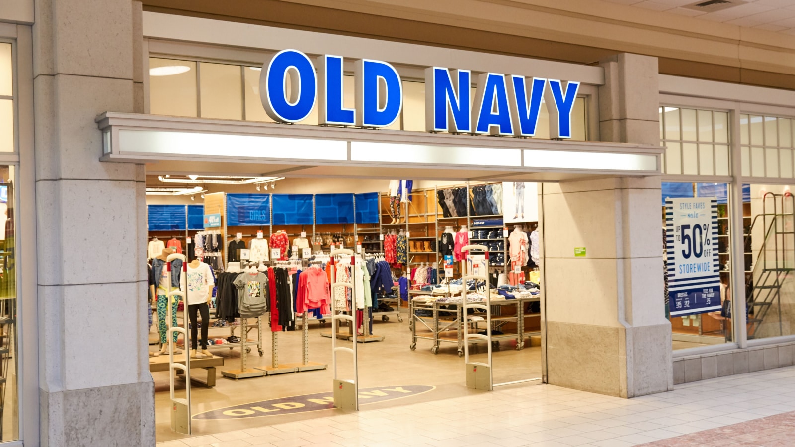PLATTSBURGH, USA - MARCH 5, 2017 : Old Navy boutique in Plattsbourgh NY shopping center. Old Navy is an American clothing and accessories retailing company owned by GAP.