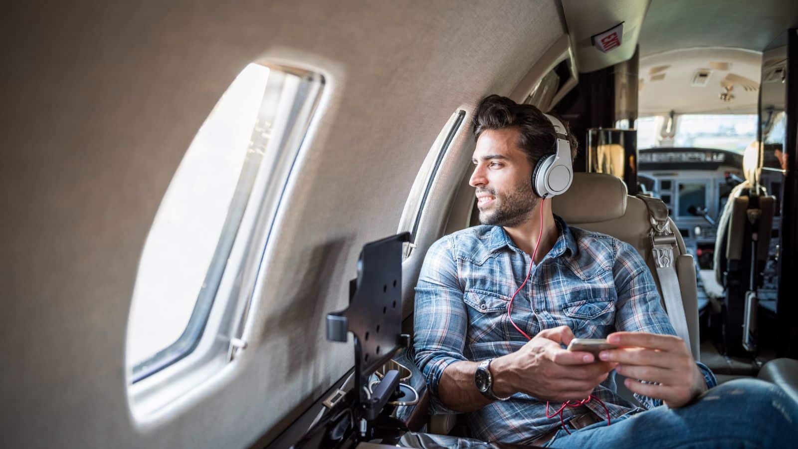 Headphones on an airplane msn