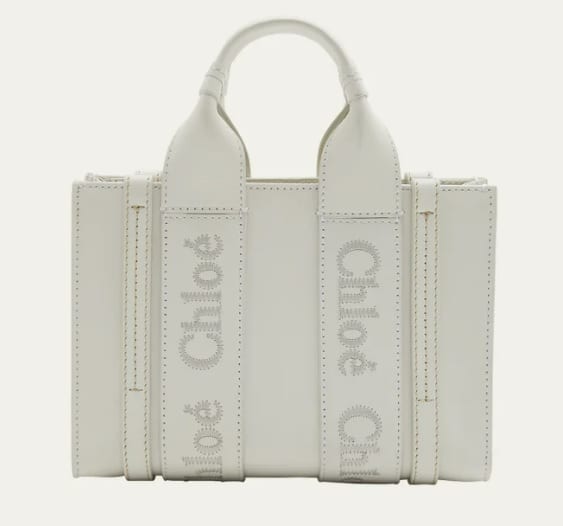 CHLOE
Woody Mini Logo Calfskin Tote Bag