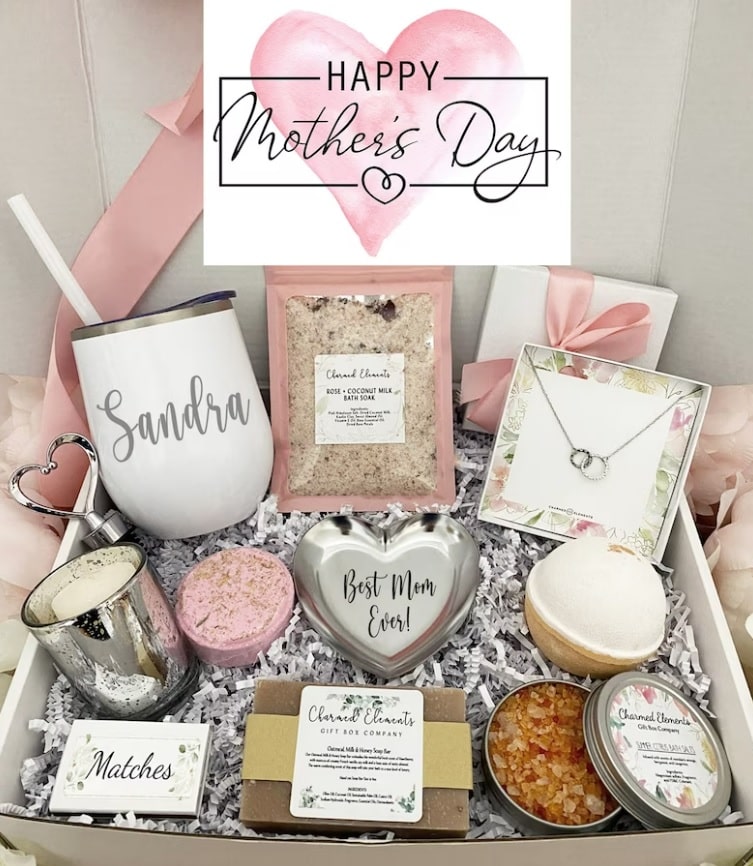 Mother's day gift from daughter, Mothers Day Gift Box, Mothers day gift for Grandma, Mothers Day Spa Gift, Mothers Day Necklace, Mom 032