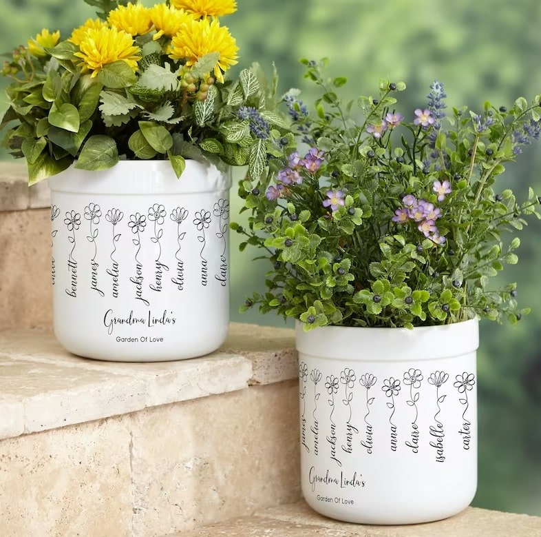 personalized flower pots