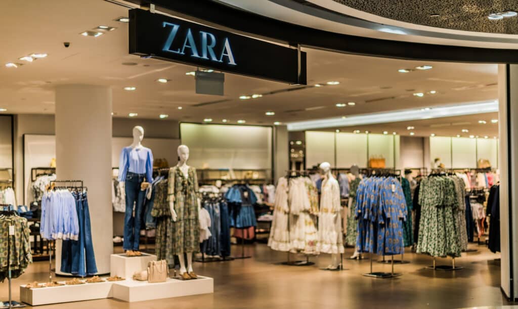 Inside a zara store