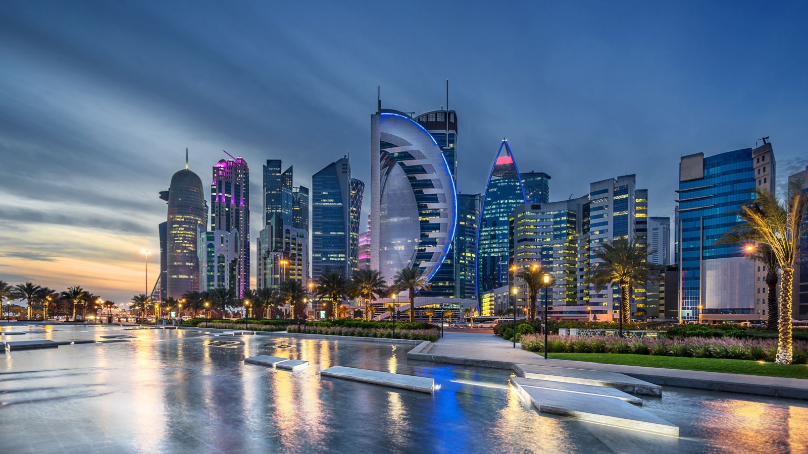 West Bay on the Corniche in Doha Qatar