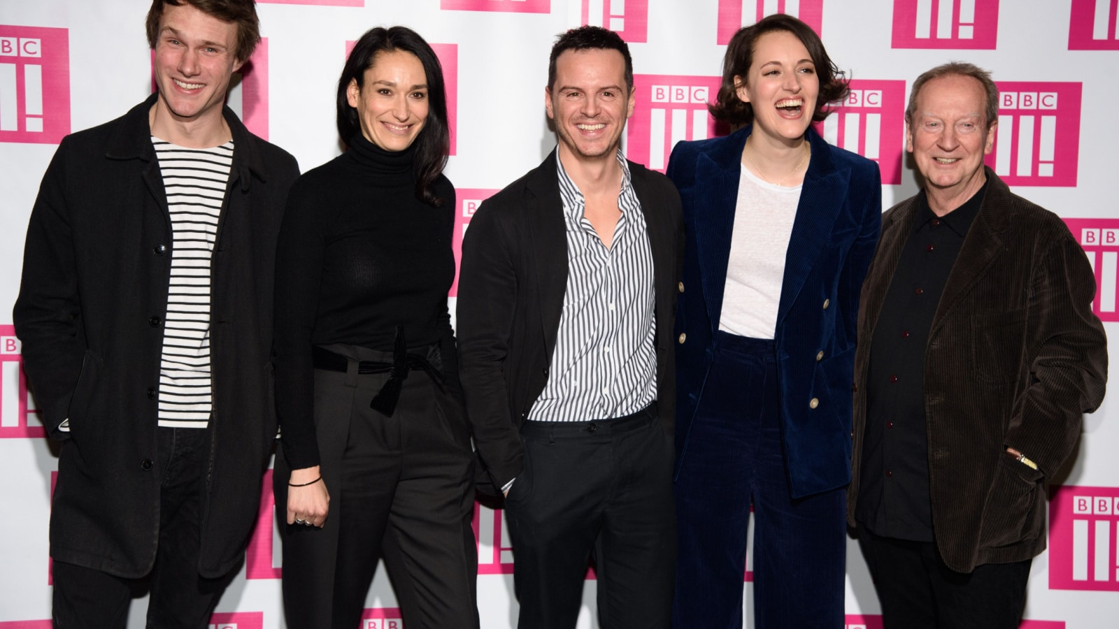 LONDON, UK. January 24, 2019: Hugh Skinner, Sian Clifford, Andrew Scott, Phoebe Waller Bridge & Bill Paterson at the "Fleabag" season 2 screening. Picture: Steve Vas/Featureflash