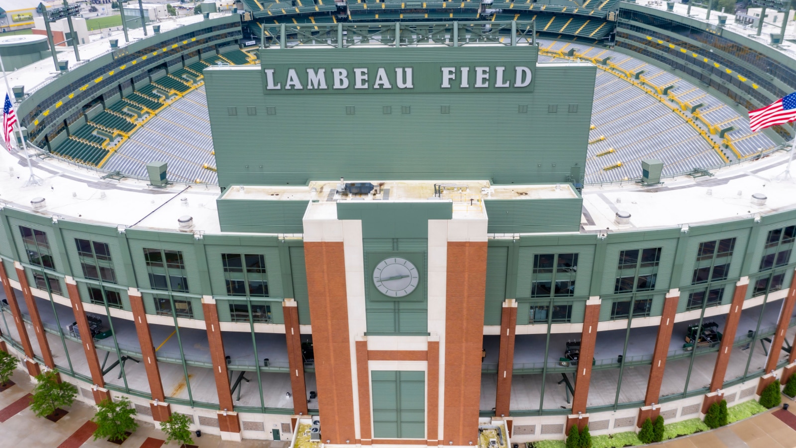 Lambeau Field Green Bay Wisconsin from above