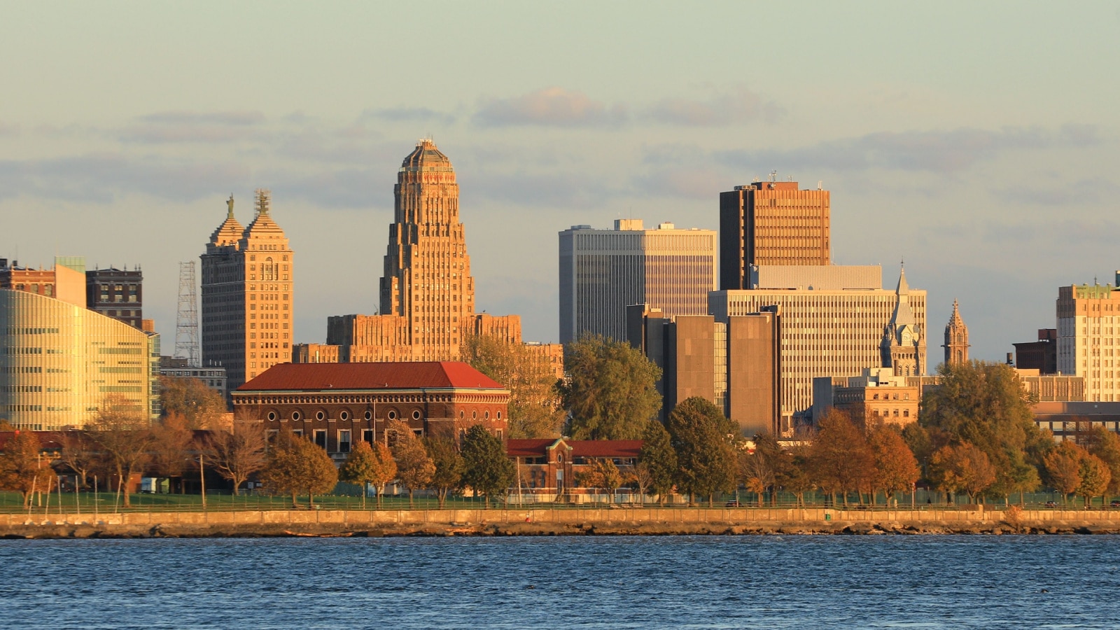 The Buffalo, New York skyline across Niagara River