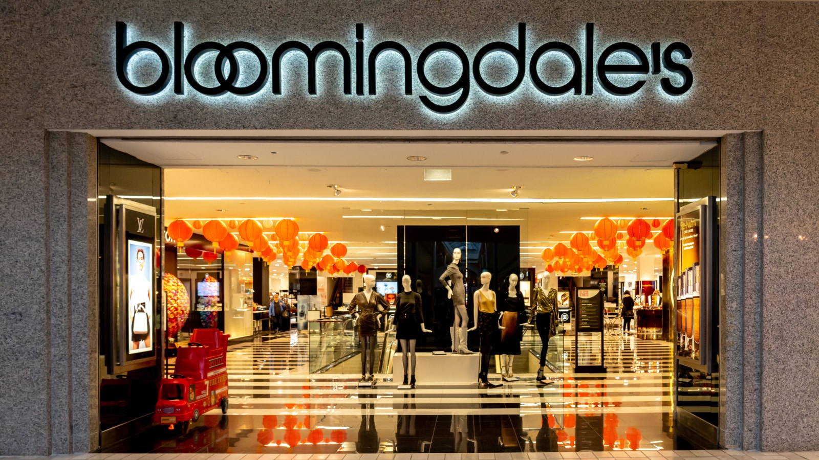 Tysons Corner, Virginia, USA- January 14, 2020: Bloomingdale's storefront in Tysons Corner Center, Virginia, USA. Bloomingdale's Inc. is an American department store chain.