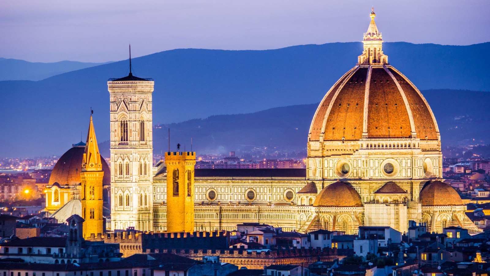 Florence, Italy - The Cathedral and the Brunelleschi Dome at sunset