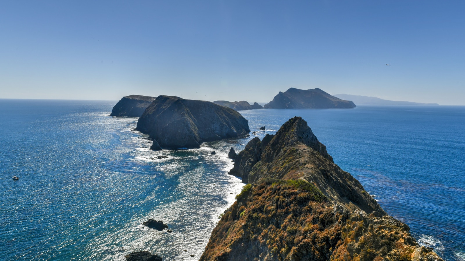 View from Inspiration Point, Anacapa island, California in Channel Islands National Park.