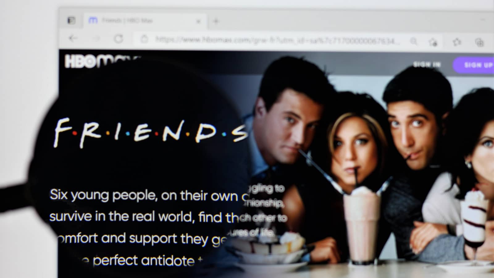Miami, FL, USA: April 2021: Friends is an American comedy television sitcom, created by David Crane and Marta Kauffman, which aired on NBC for 10 seasons. Airing on HBO max, FRIENDS reunion