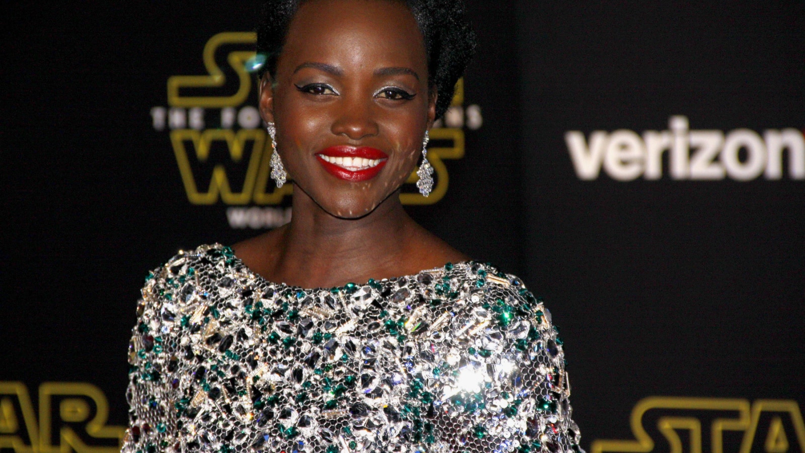 Lupita Nyong'o at the World premiere of 'Star Wars: The Force Awakens' held at the TCL Chinese Theatre in Hollywood, USA on December 14, 2015.