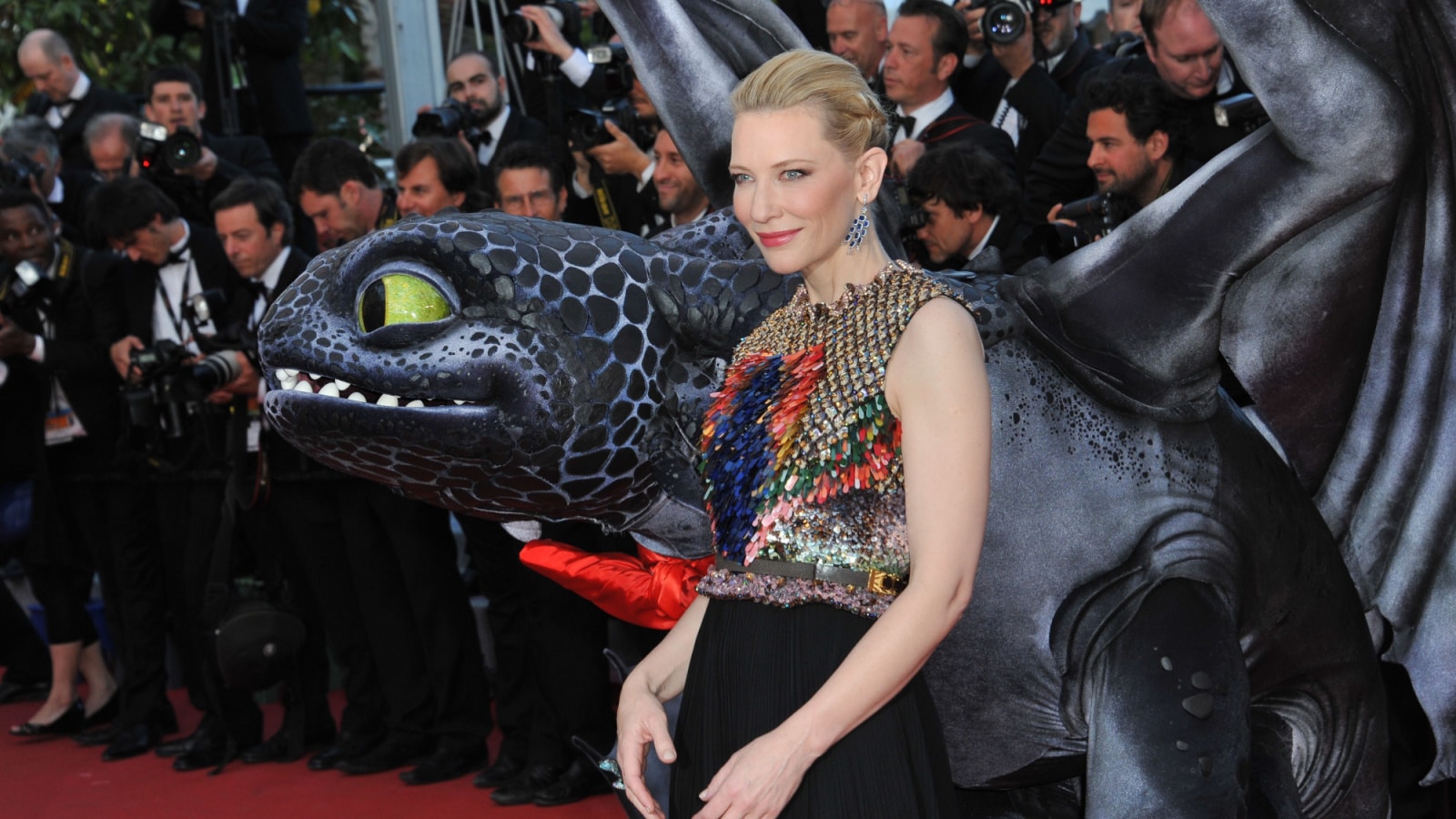 CANNES, FRANCE - MAY 16, 2014: Cate Blanchett at the gala premiere of her movie "How To Train Your Dragon 2" at the 67th Festival de Cannes.