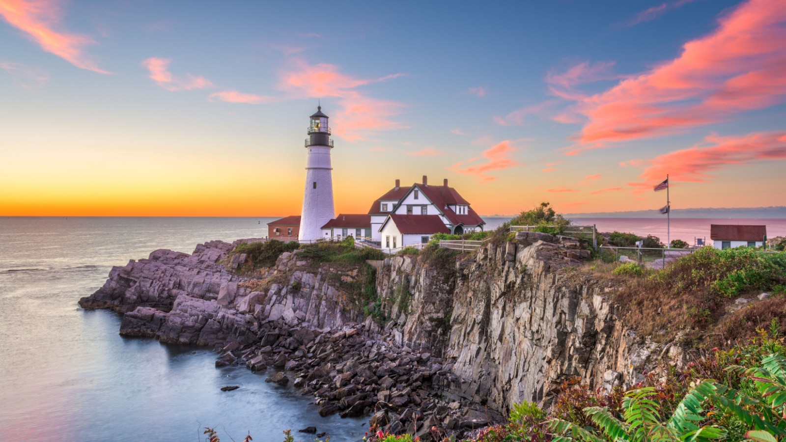 Portland, Maine, USA at Portland Head Light.