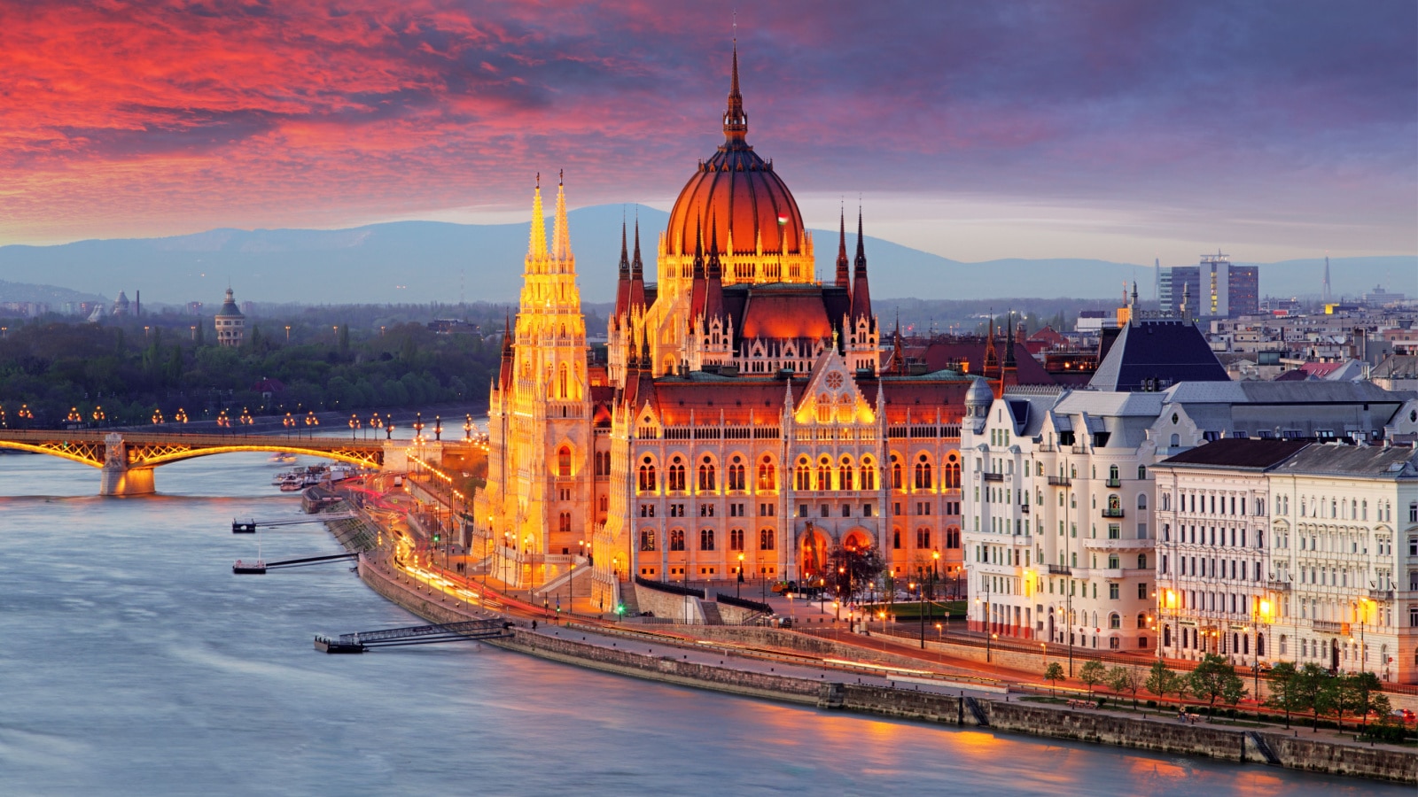 Hungarian parliament, Budapest at sunset