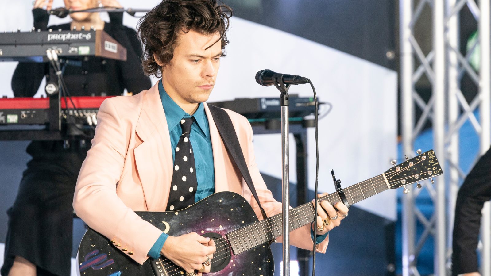 New York, NY - February 26, 2020: Singer Harry Styles performs on stage during Citi Concert Series on NBC TODAY SHOW at Rockefeller Plaza
