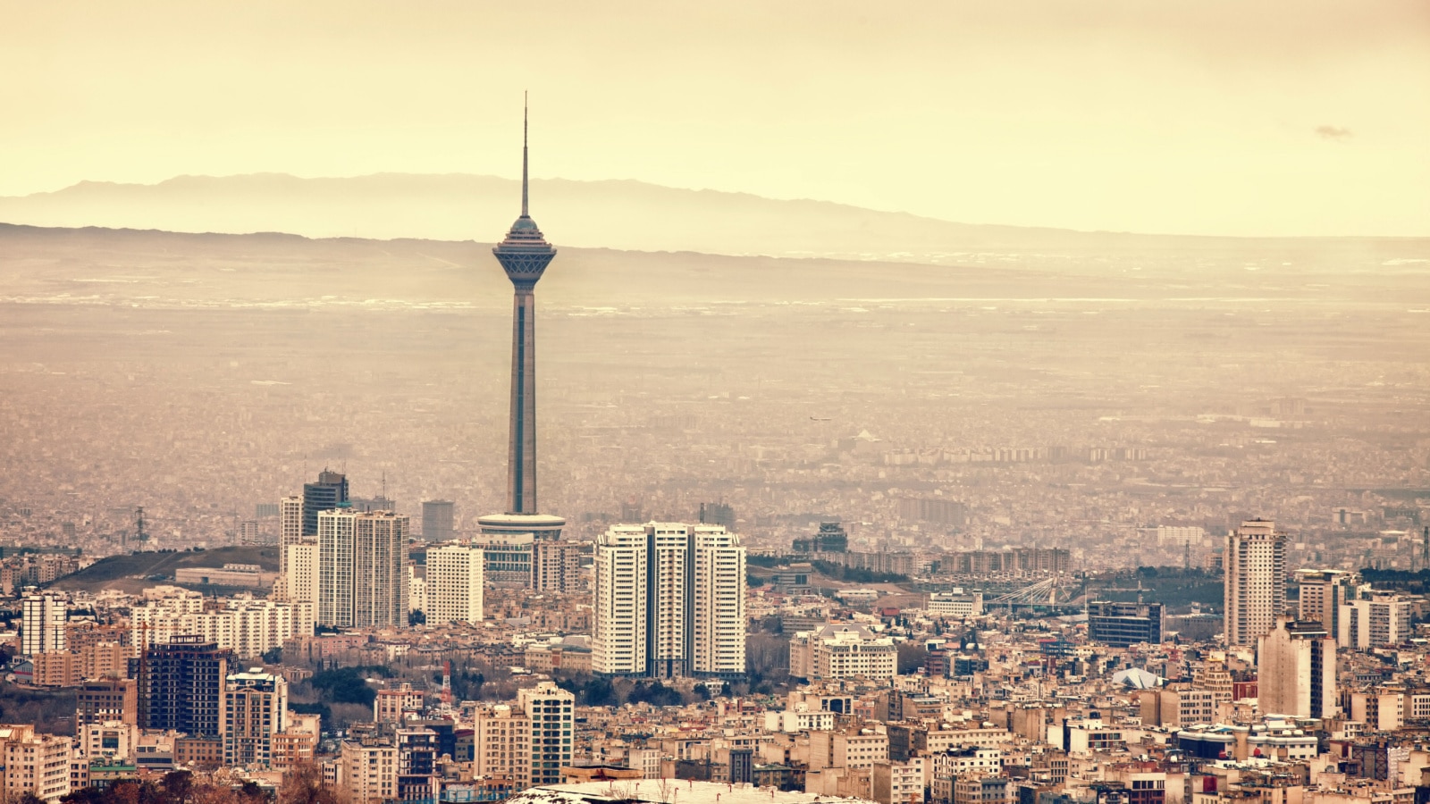 Tehran skyline with panoramic view of the city Iran
