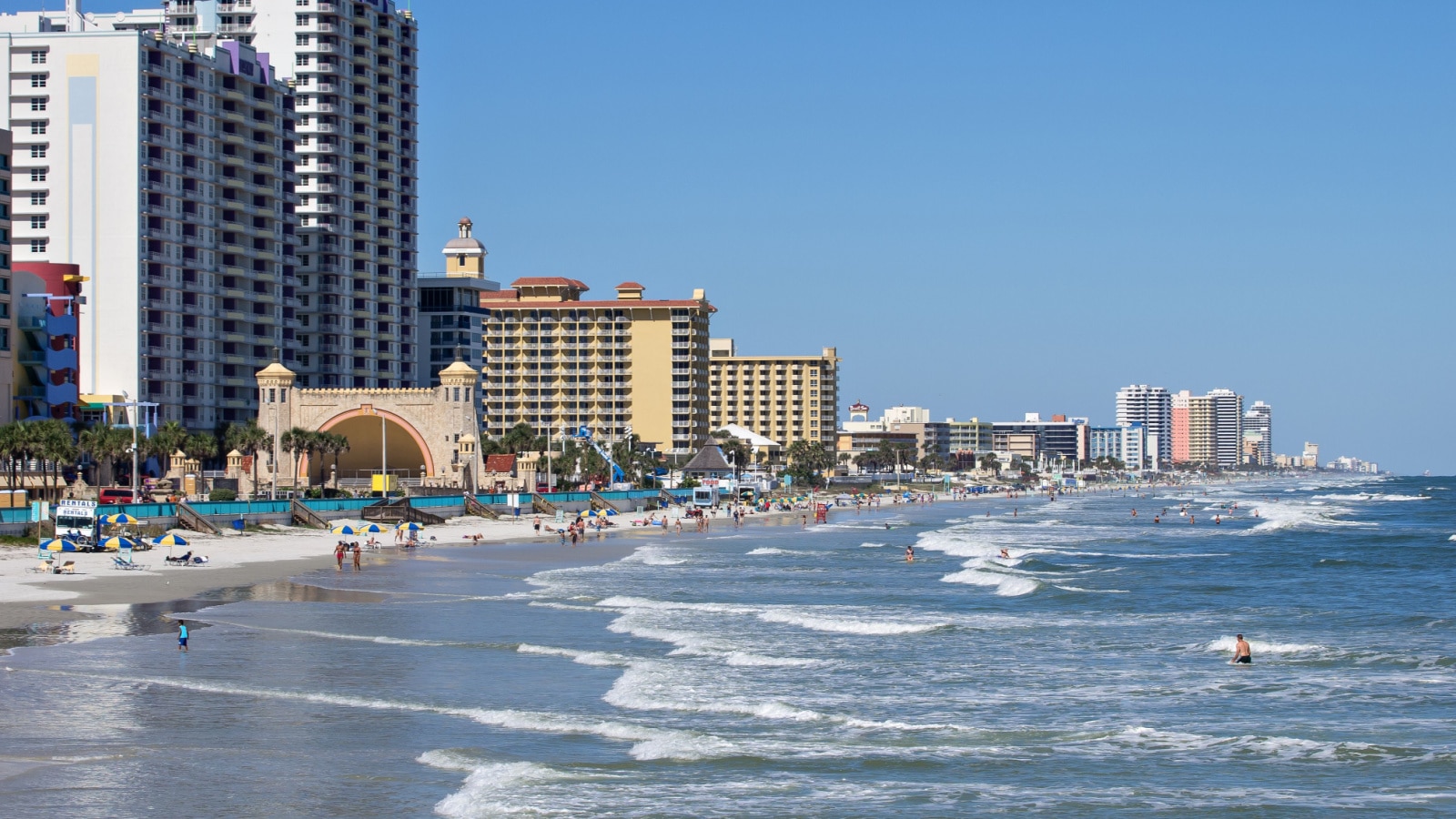 Daytona Beach Florida Boardwalk and shoreline