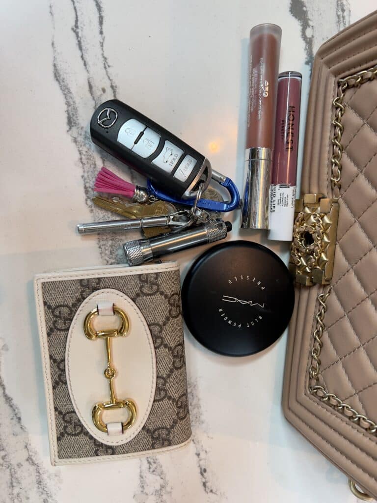 What can fit in my Chanel boy bag - wallet, phone, lipsticks, makeup, keys
