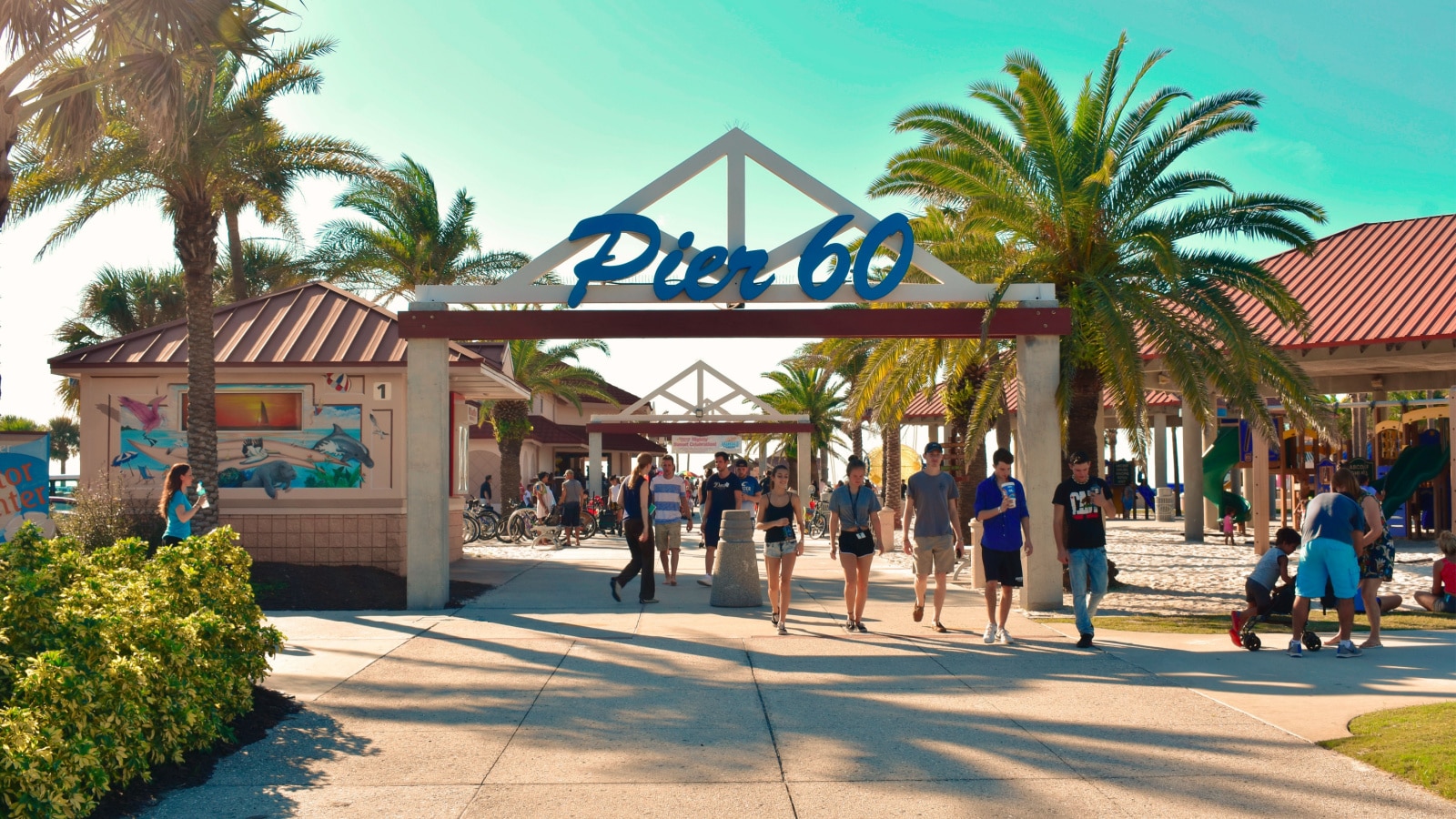 Clearwater Beach, Florida. October 18, 2018 Piere 60 boardwalk main entrance.