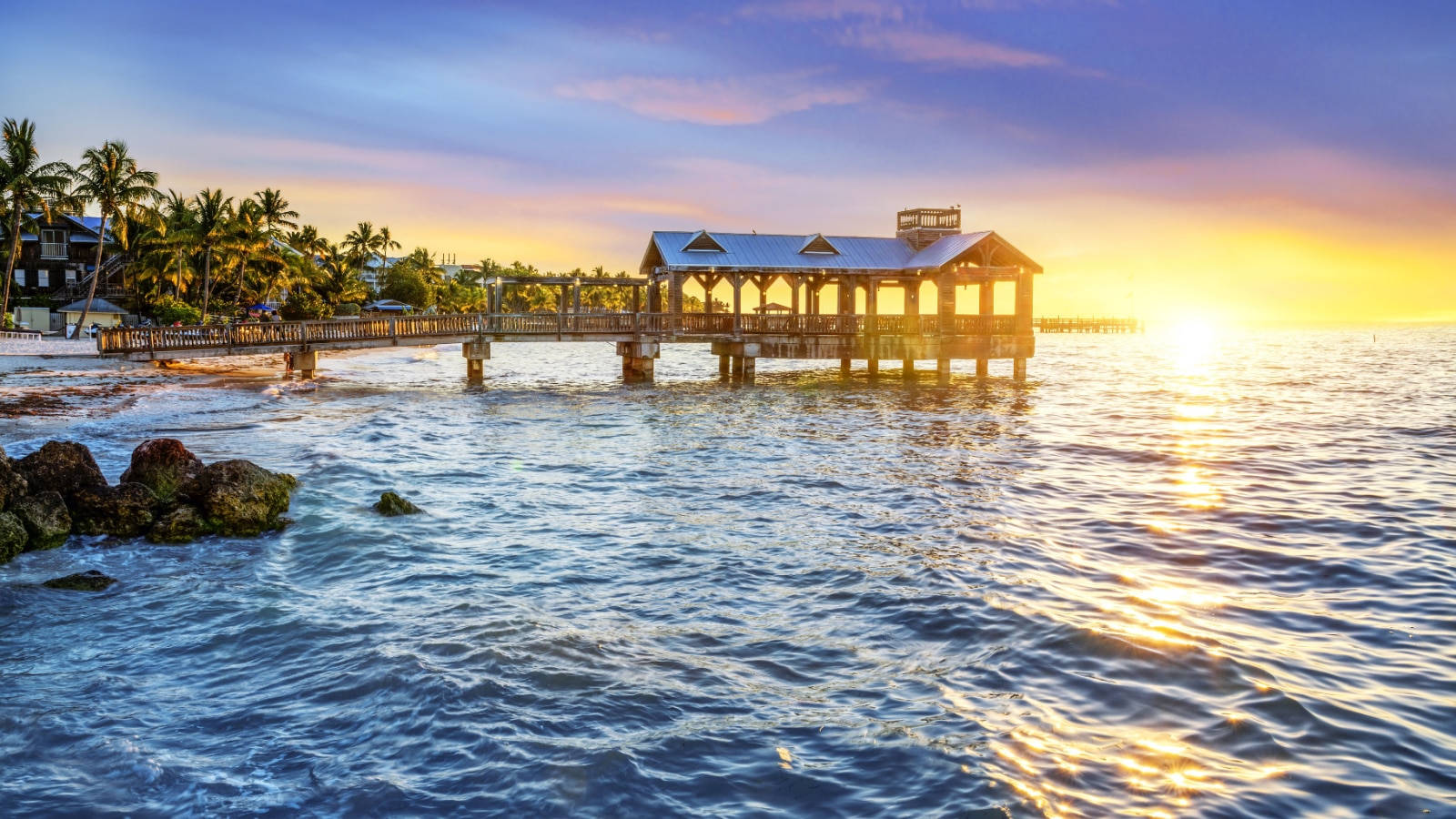 Pier at the beach in Key West, Florida USA