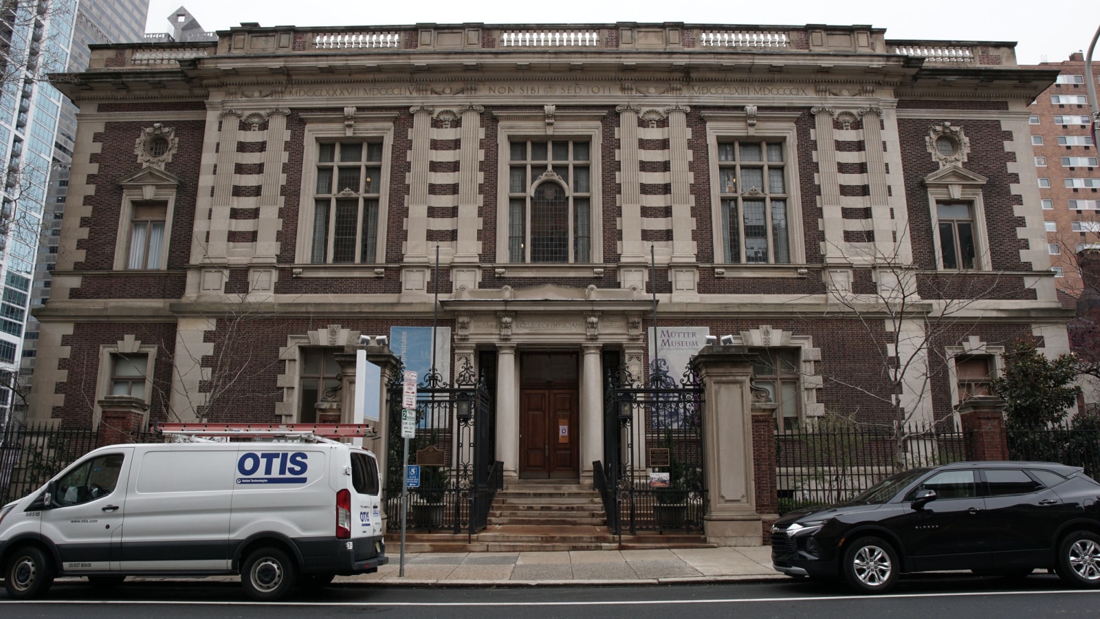 Philadelphia, Pennsylvania, USA - April 6, 2022: Exterior of the Mütter Museum at The College of Physicians of Philadelphia