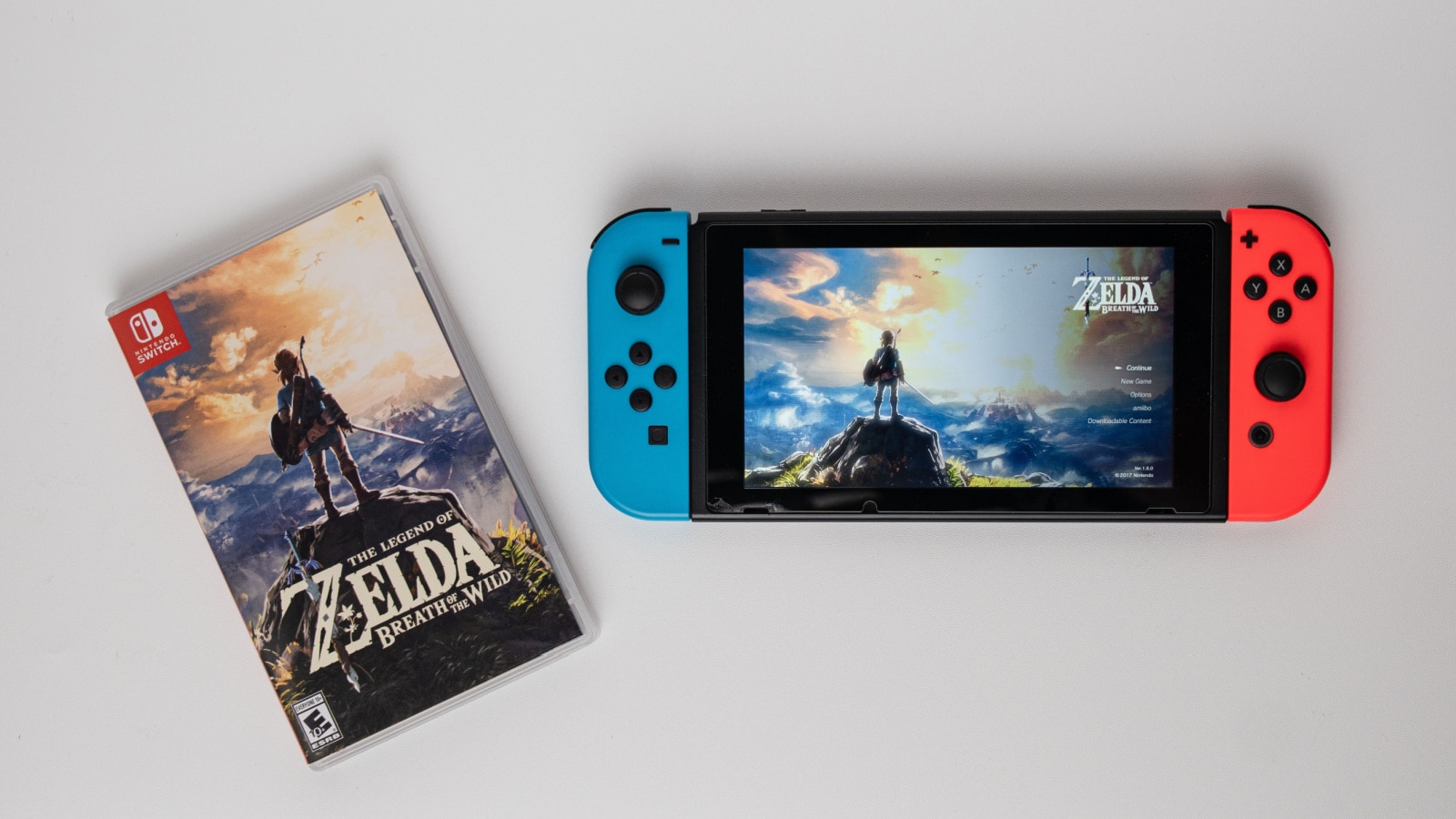 Jakarta, Indonesia - September 2nd, 2022: The Legend of Zelda Breath of The Wild game on a Nintendo Switch console.