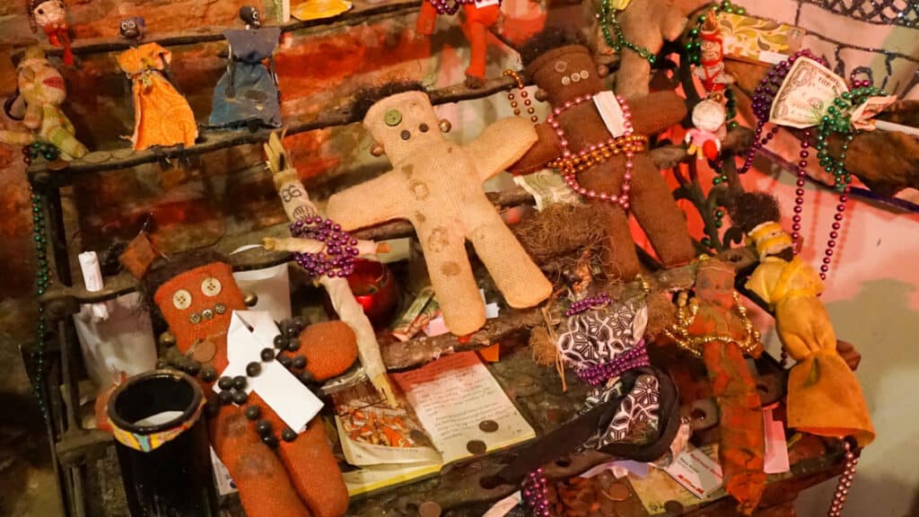 NEW ORLEANS - 18 AUGUST 2017.Voodoo artefacts, a museum exhibit of theNew Orleans Historic Voodoo Museum