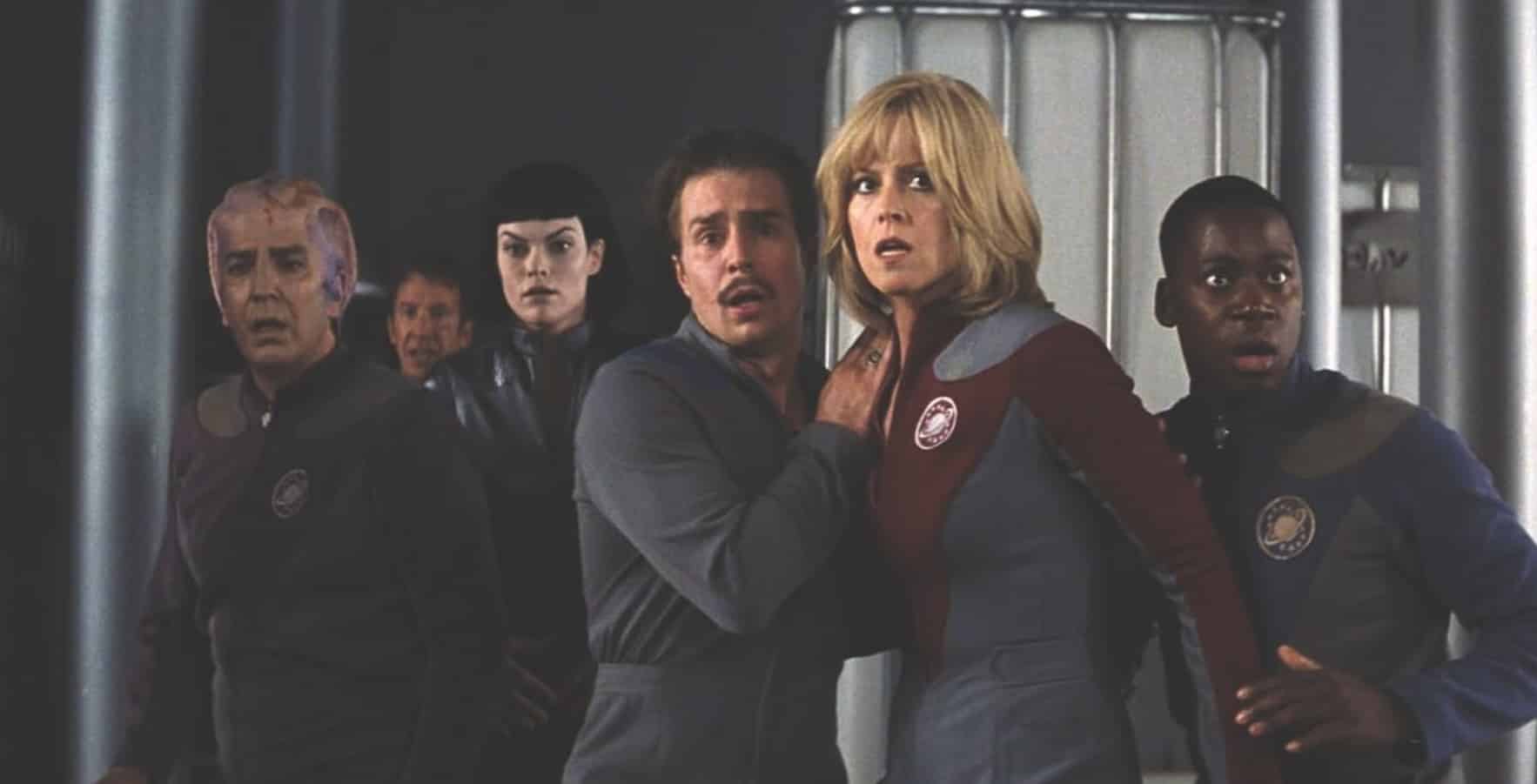 Sigourney Weaver, Alan Rickman, Tim Allen, Sam Rockwell, Daryl Mitchell, and Missi Pyle in Galaxy Quest (1999)