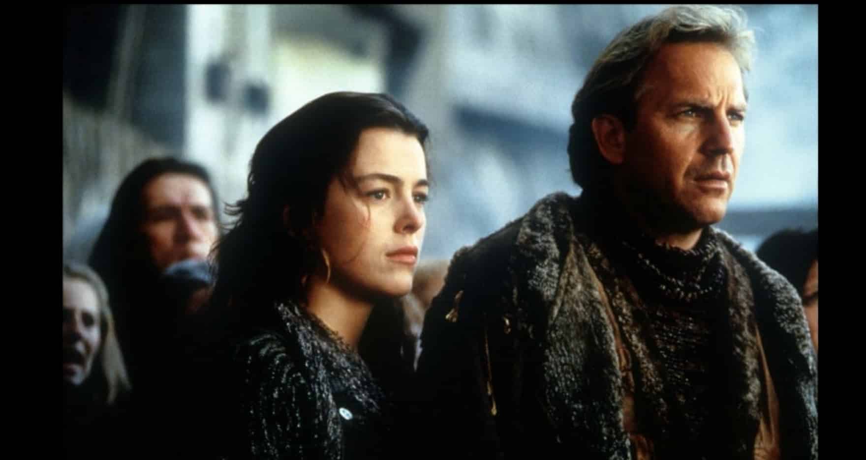 Kevin Costner and Olivia Williams in The Postman (1997)