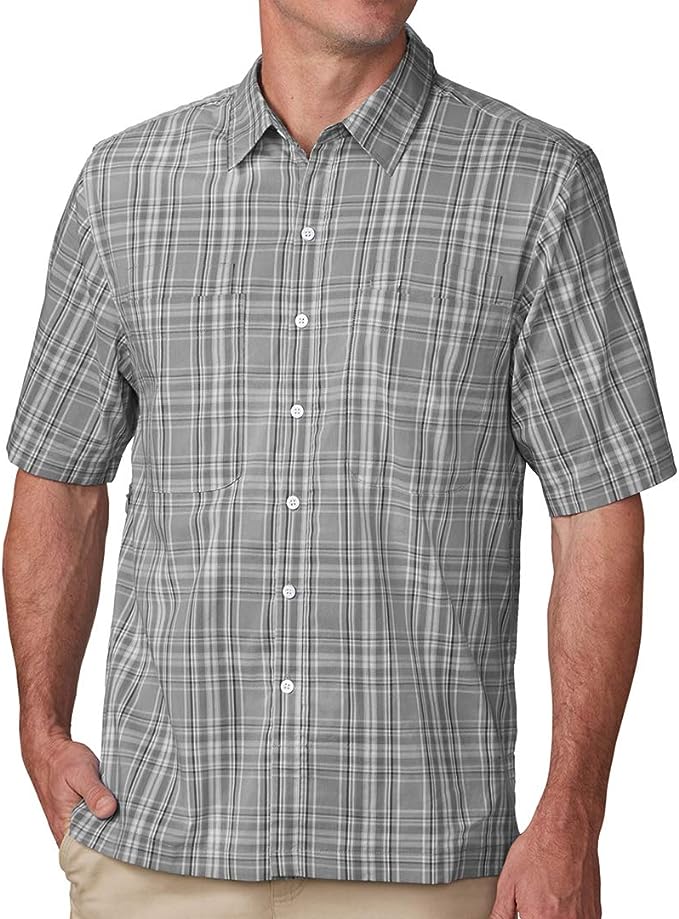 SCOTTeVEST Docksider Shirt for Men - 7 Hidden Pockets - Lightweight Casual Button Down T-Shirt for Travel & More