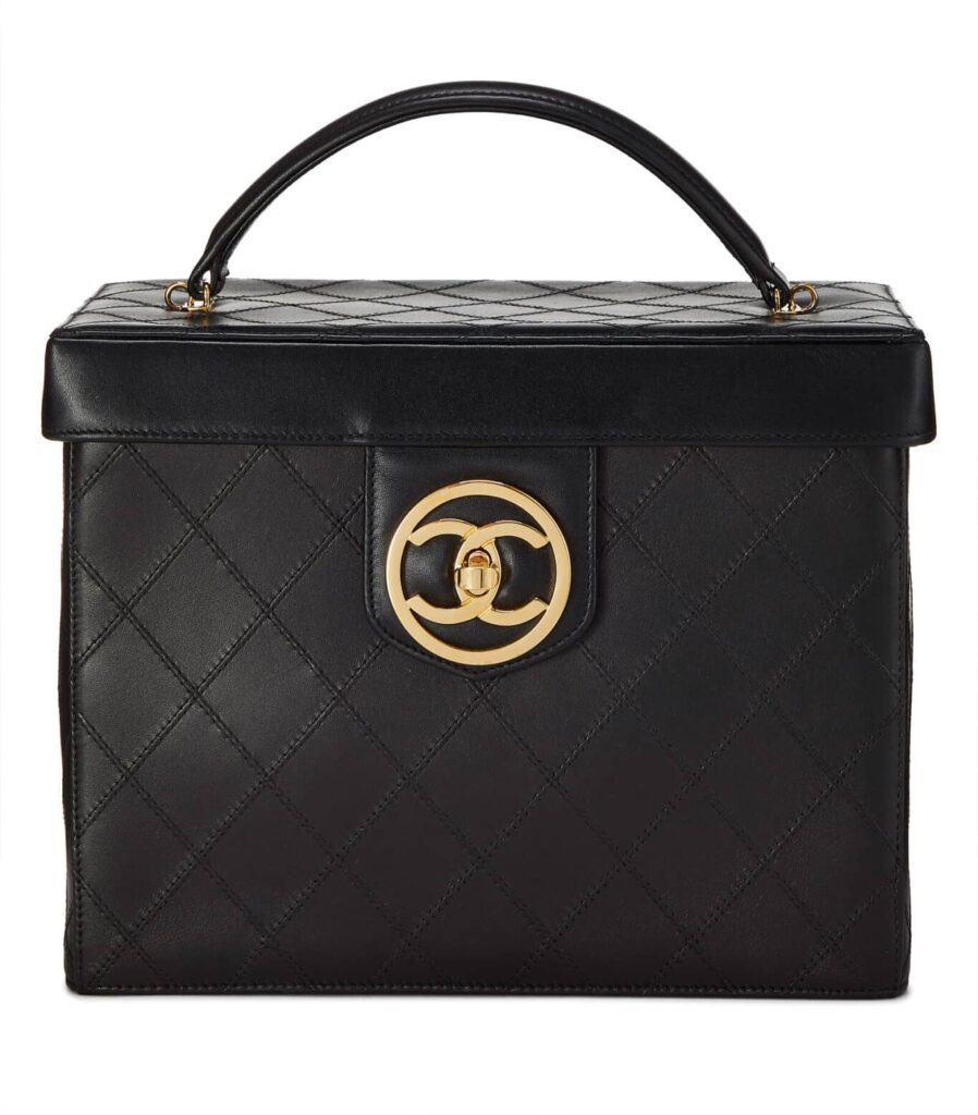 CHANEL
BLACK LAMBSKIN CIRCLE 'CC' VANITY LARGE