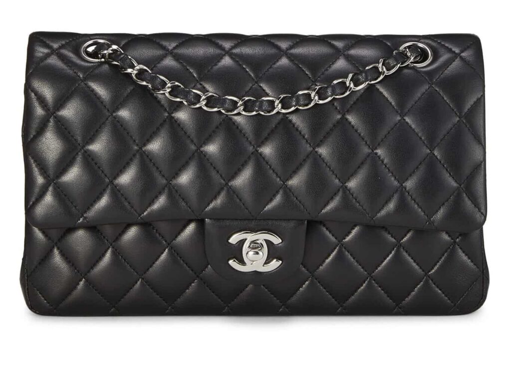 CHANEL
BLACK QUILTED LAMBSKIN CLASSIC DOUBLE FLAP MEDIUM