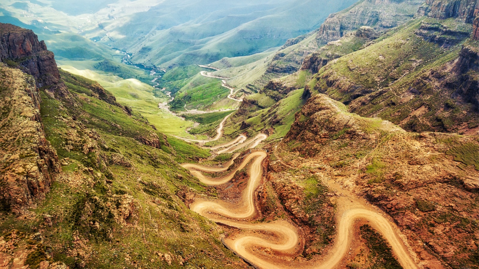 Sani Pass down into South Africa