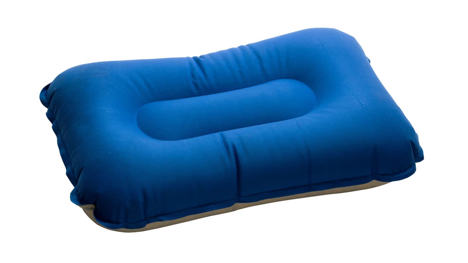 Blue inflatable camping pillow, clipping path