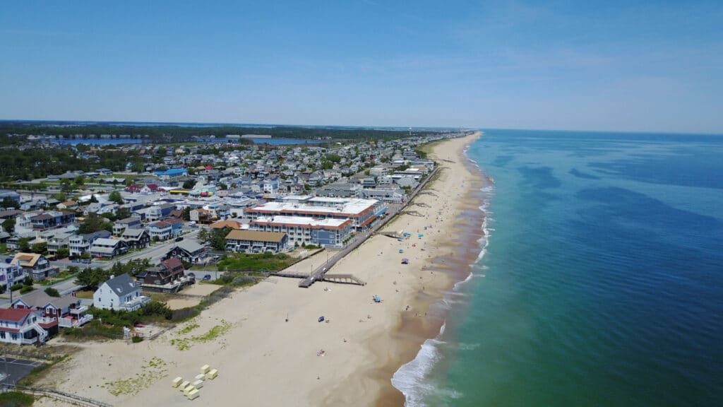 Drone photo of Bethany Beach Delaware