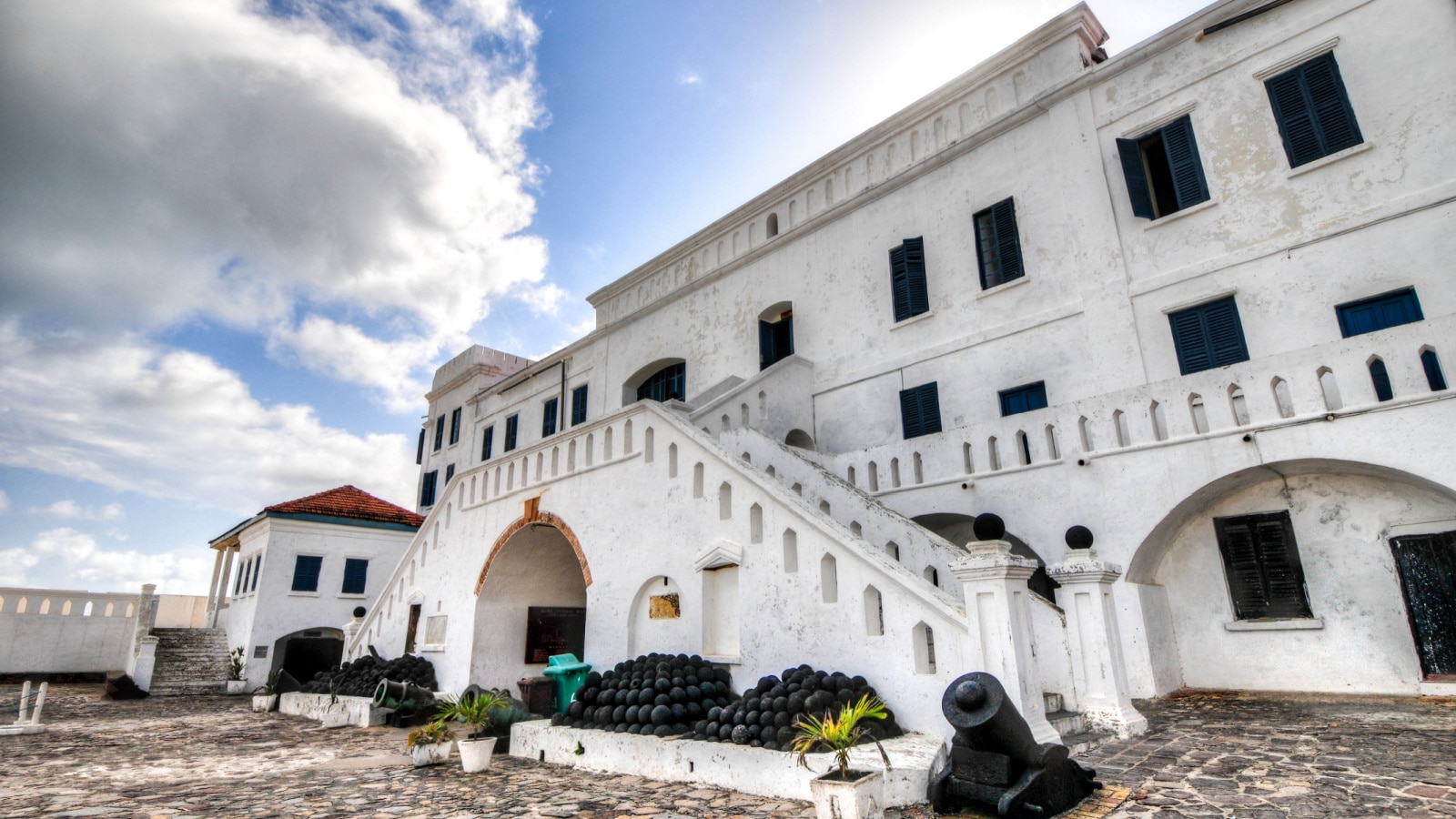 Cape Coast Castle is a fortification in Ghana built by Swedish traders for trade in timber and gold. Later the structure was used in the trans-Atlantic slave trade.