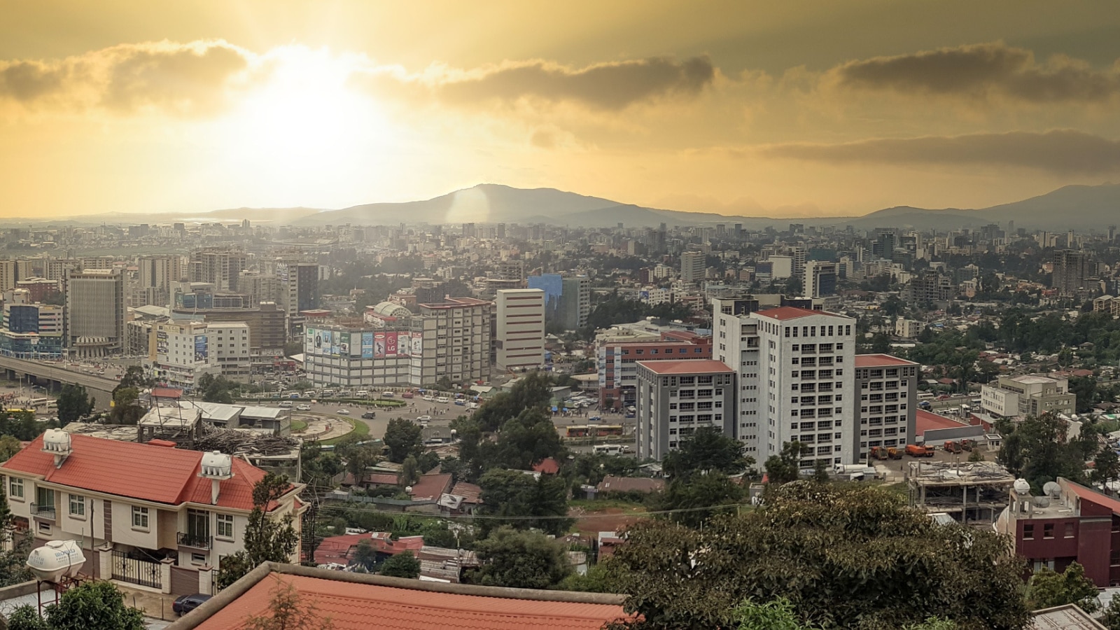 Addis Ababa, Ethiopia - October 2017: Panorama of the Capital City of Ethiopia, Addis Ababa