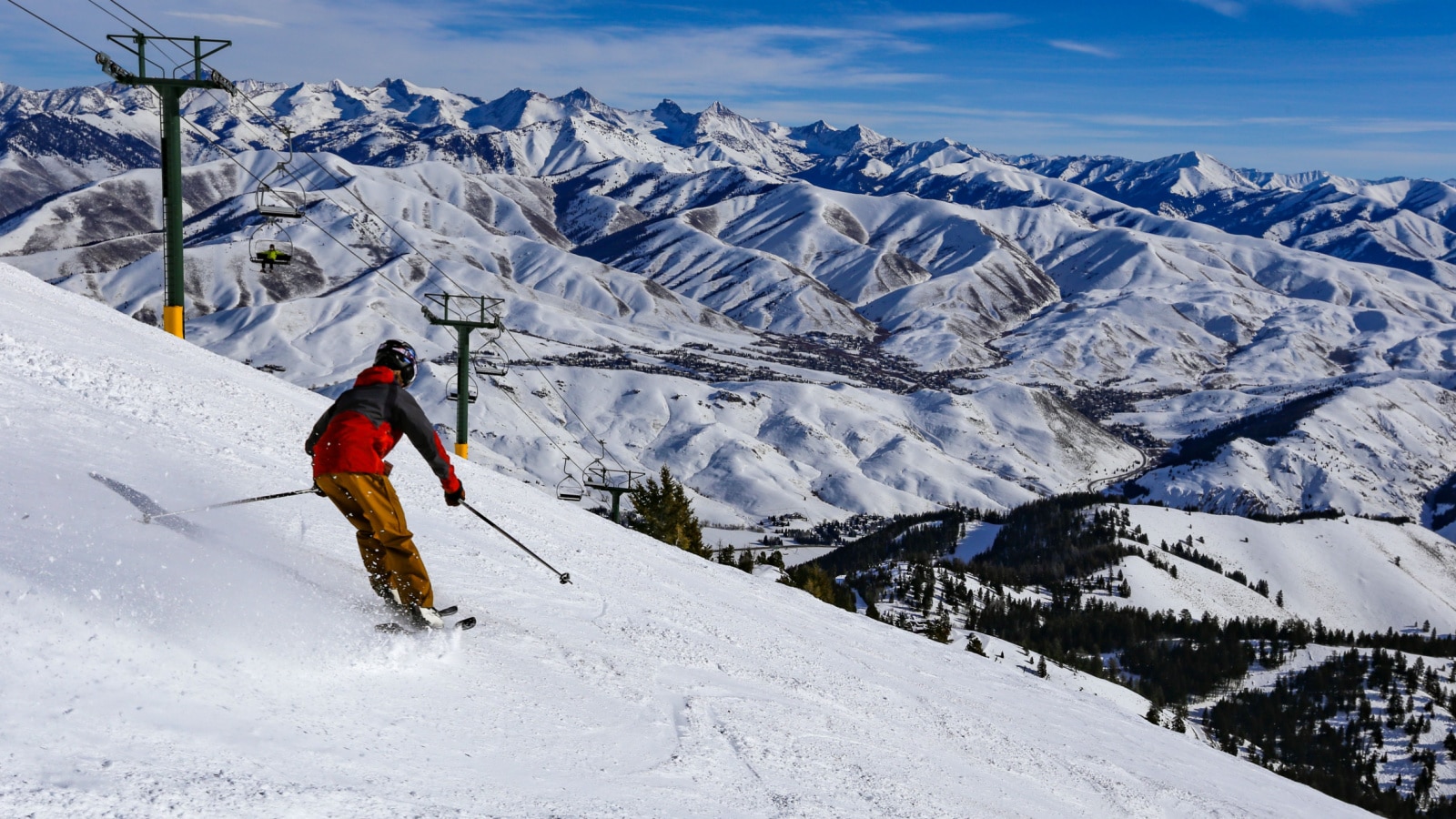 Downhill skiing in Sun Valley, Idaho