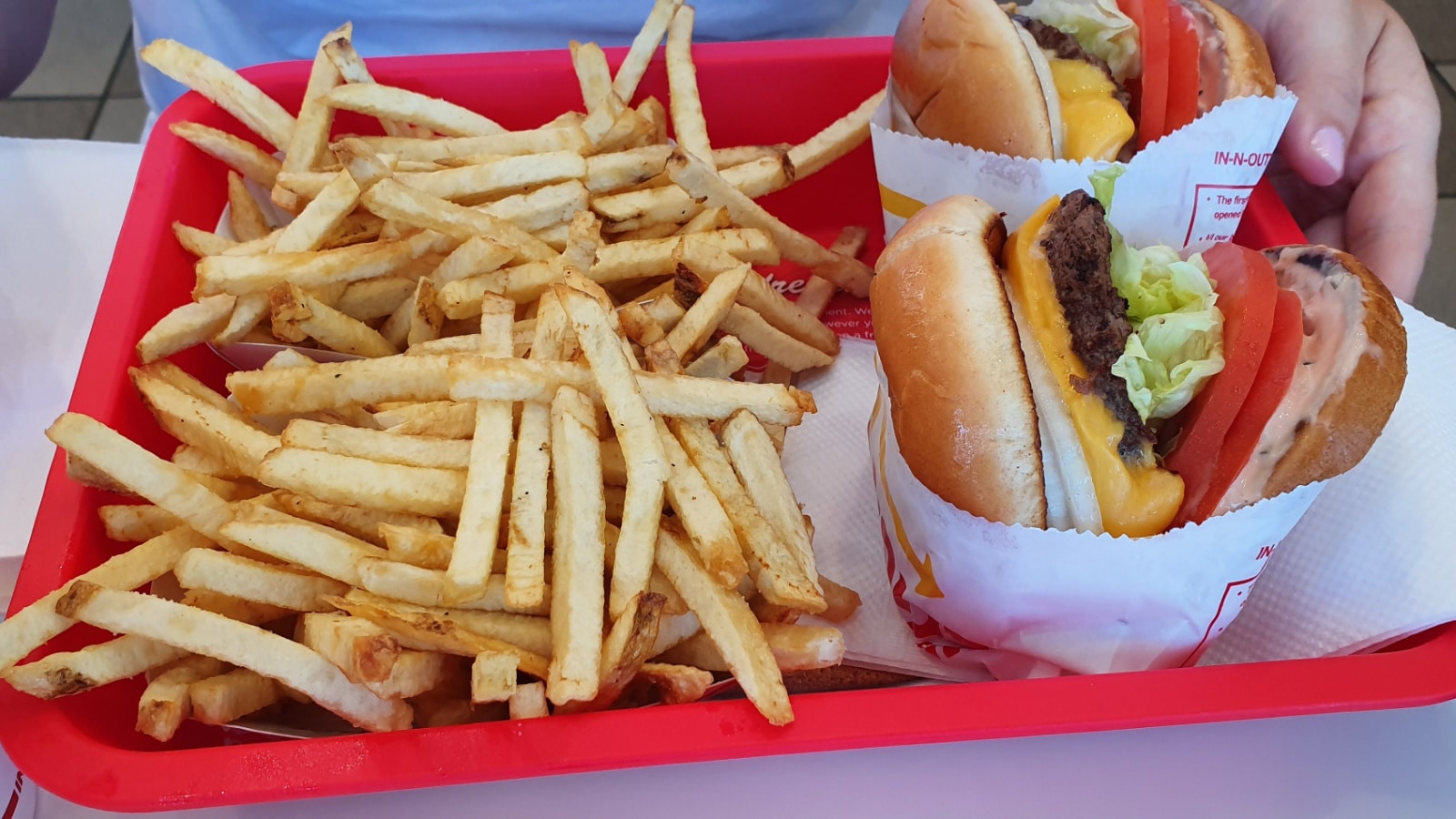 In-n-out burger, burgers and fries in San Francisco, California, USA - September 8, 2019