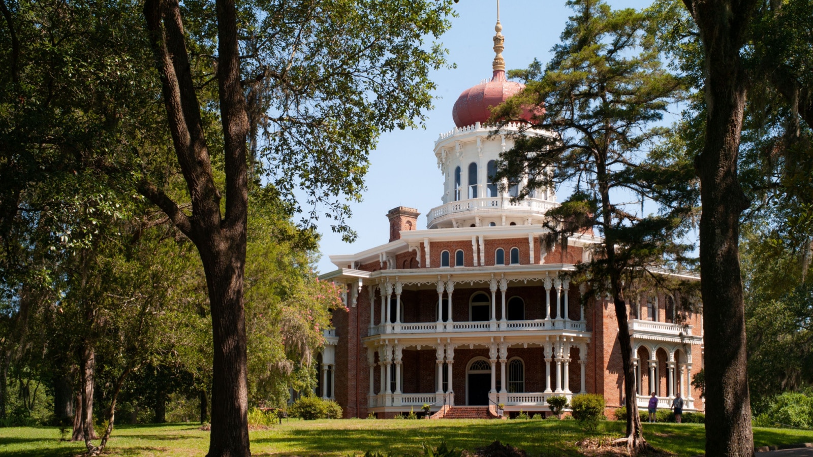 Natchez, Mississippi, United States - July 19 2009: Longwood Plantation Octagon House, an Antebellum Victorian Octagonal Mansion.