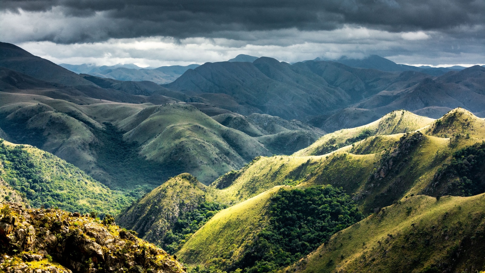 mountainous landscape of the Malolotja Nature Reserve in Swaziland (Eswatini)