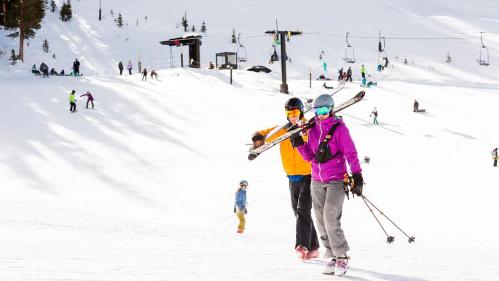 Arapahoe Basin, Colorado, USA-January 18, 2015. Mid season skiing at Araphoe basing ski resort.