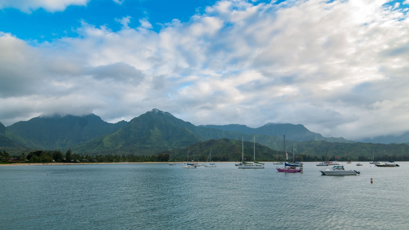 Beautiful Sunset Over Hanalei Bay, Kauai Hawaii